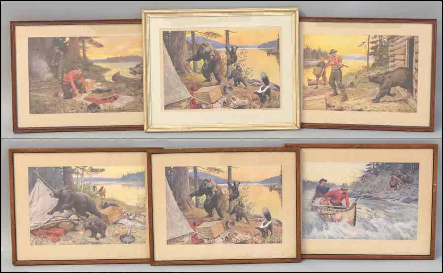 Appraisal: GROUP OF SIX FRAMED PRINTS AFTER PHILIP GOODWIN Various scenes