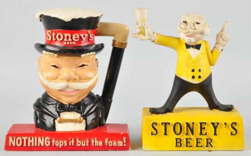 Appraisal: Lot of Stoney's Beer Advertising Figures s Plaster and vinyl