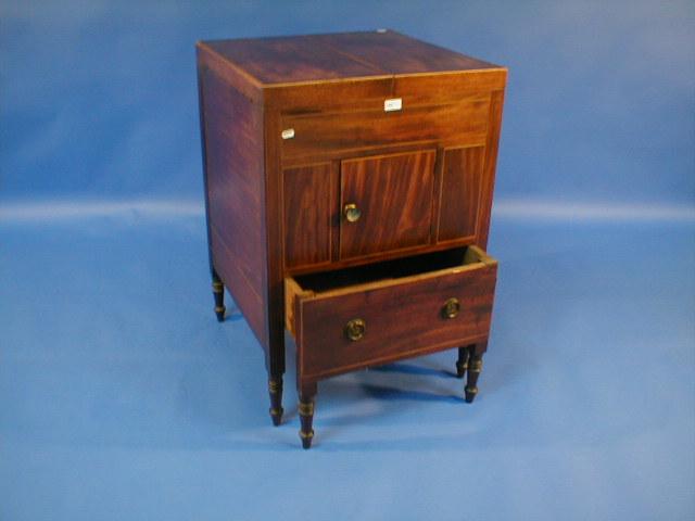 Appraisal: A George III mahogany gentleman's dressing cabinet converted to a