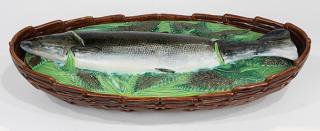 Appraisal: George Jones majolica fish-form tureen and cover circa modeled naturalistically