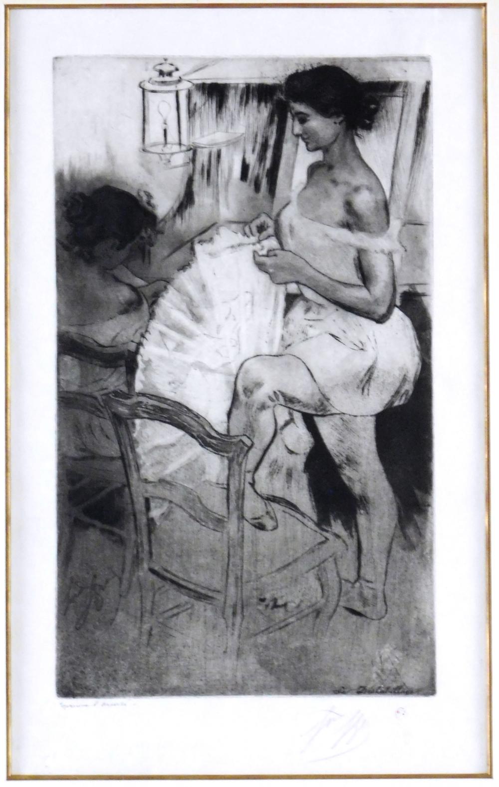 Appraisal: Louis Auguste Mathieu Legrand French - Le Deshabillage Undressing etching