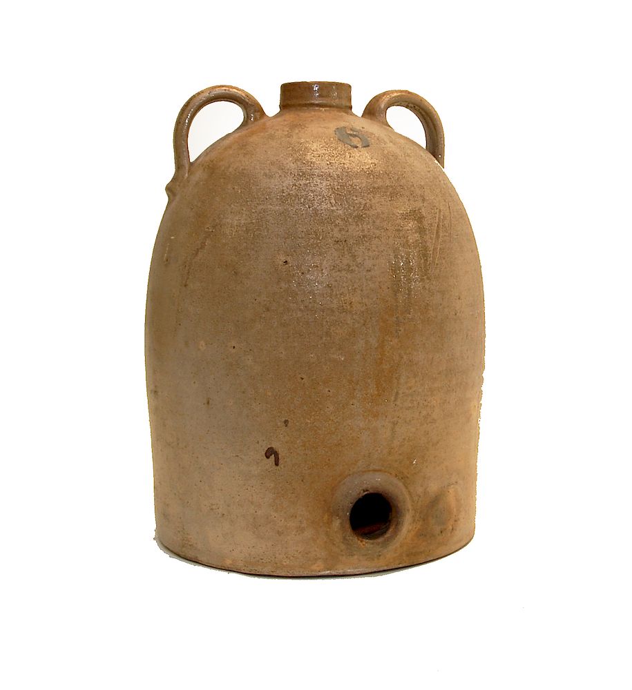 Appraisal: Unusual 's Gallon Brown Stoneware Jug Unusual 's Gallon Brown