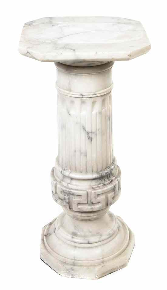 Appraisal: An Italian Marble Pedestal having a square top over the