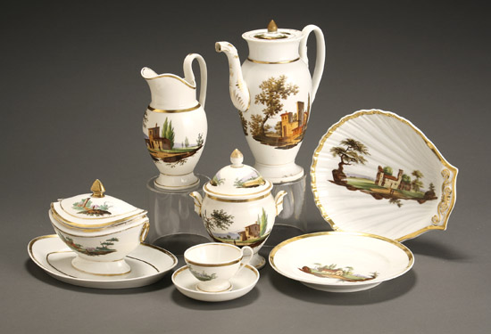 Appraisal: Paris Porcelain Assembled Dessert Service Mid- th Century Consisting of