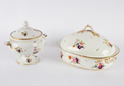 Appraisal: A Derby porcelain warming dish with liner and cover cm