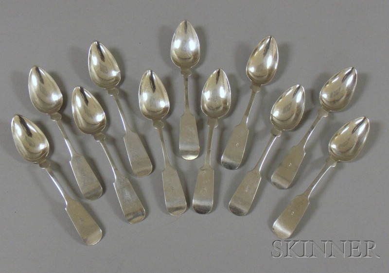 Appraisal: Set of Eleven Coin Silver Spoons M Eastman approx troy