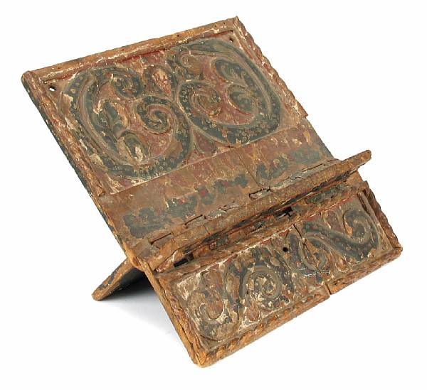 Appraisal: An Italian Baroque paint decorated book rest height in width