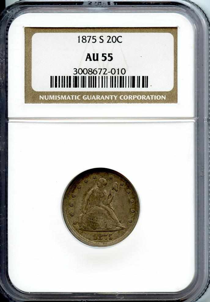 Appraisal: -S C AU NGC Deep olive-gray in a somewhat mottled