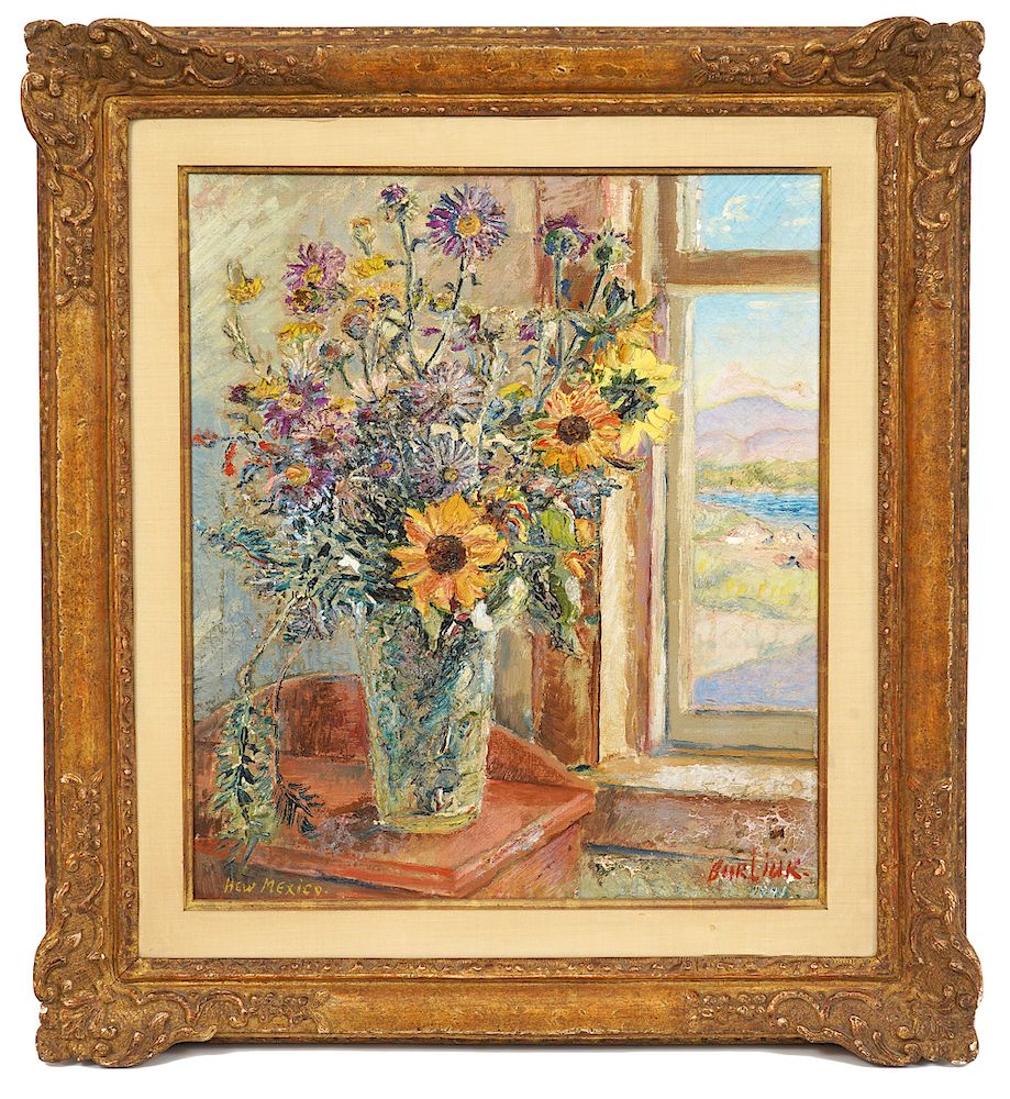 Appraisal: David Burliuk 'Hew Mexico' Oil on Canvas Painting David Davidovich