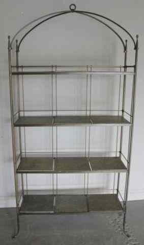 Appraisal: Iron Dome Top Etagere with Tile Inserts From an Oyster