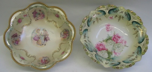 Appraisal: AN R S PRUSSIA AND EMPIRE CHINA PORCELAIN BERRY BOWLS