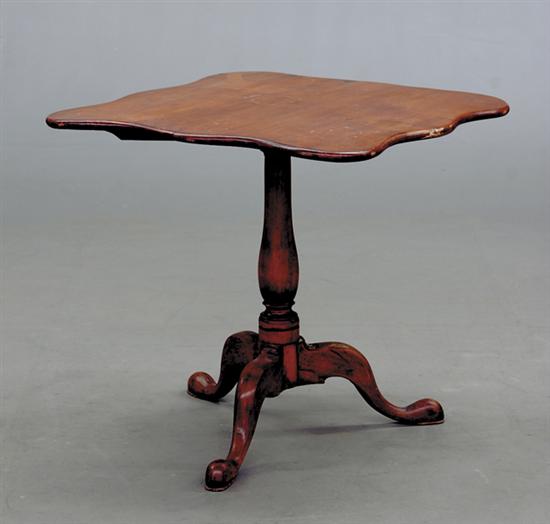 Appraisal: American cherry tilt-top table early th centuryscalloped top over baluster