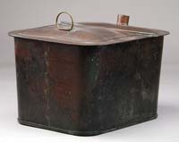 Appraisal: COPPER WASH TUB The rectangular tub has a two-thirds hinged