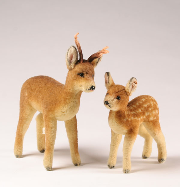 Appraisal: Two Steiff deer both with ear buttons Steiff labels and