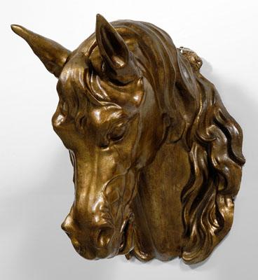 Appraisal: Zinc horse head probably French - in Later gold paint