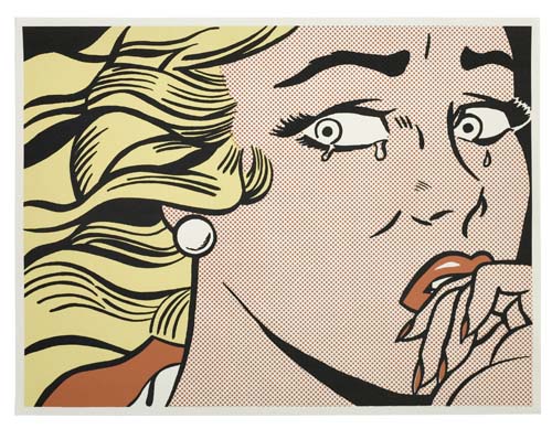 Appraisal: ROY LICHTENSTEIN Crying Girl Offset color lithograph x mm x