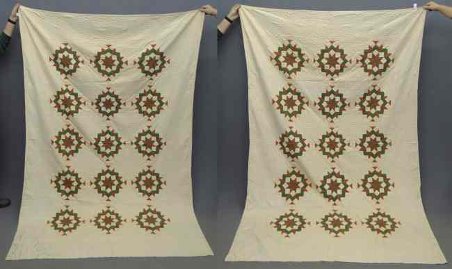 Appraisal: Pair th c star quilts '' x ''