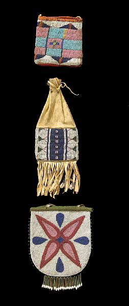 Appraisal: Property of various owners One a small Sioux tobacco bag