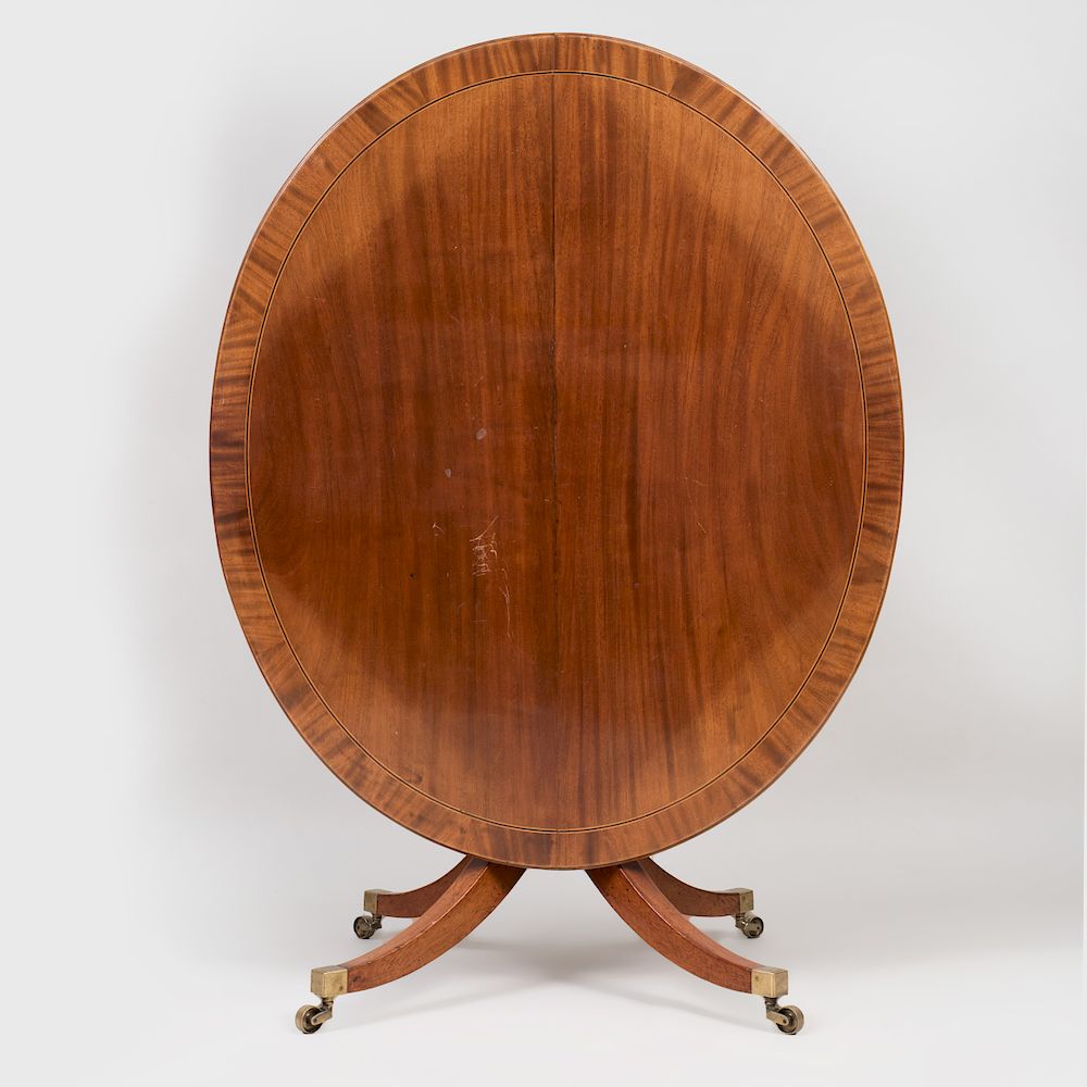 Appraisal: Regency Style Mahogany Ebony and Boxwood Strung Breakfast Table With