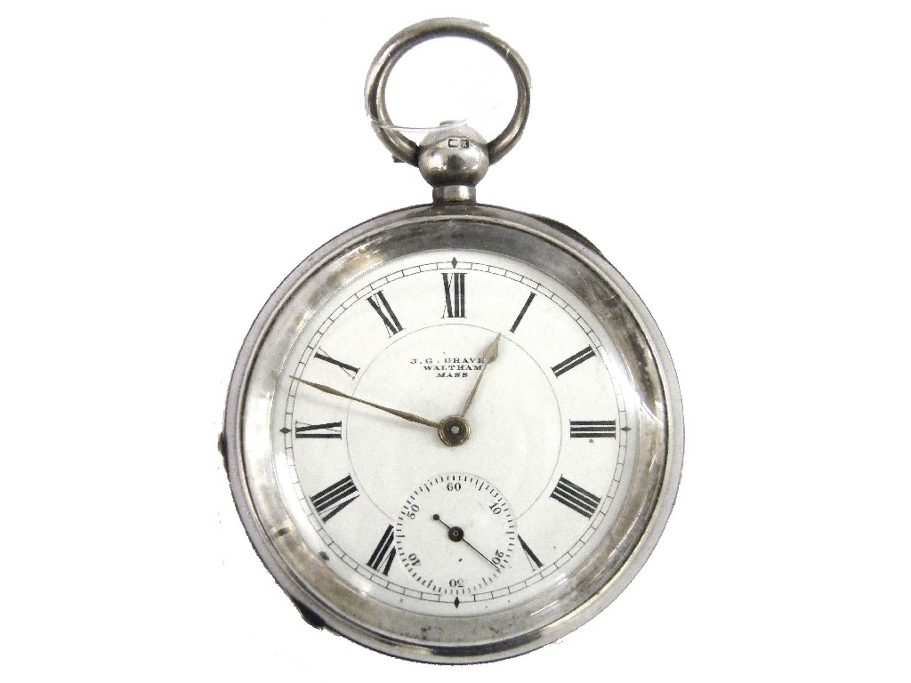 Appraisal: American Waltham lever engine turned pocket watch no the dial