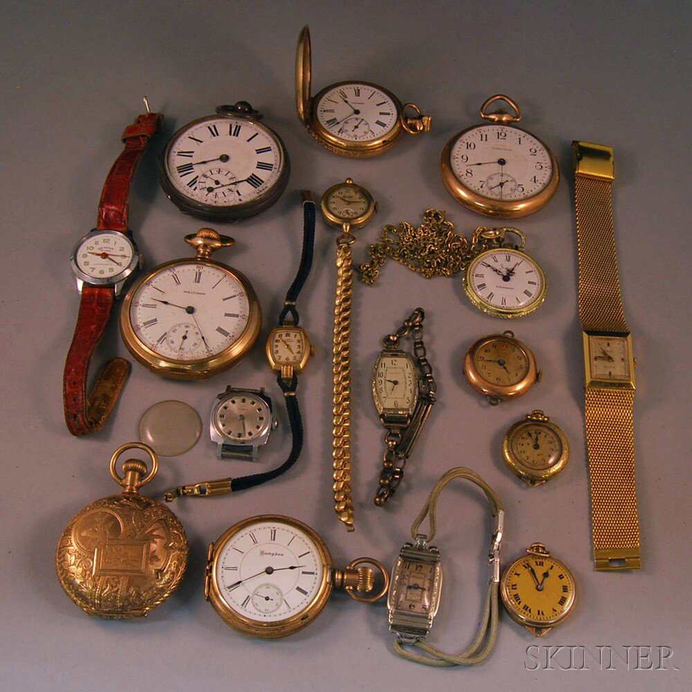 Appraisal: Collection of Assorted Wrist and Pocket Watches makers include Elgin