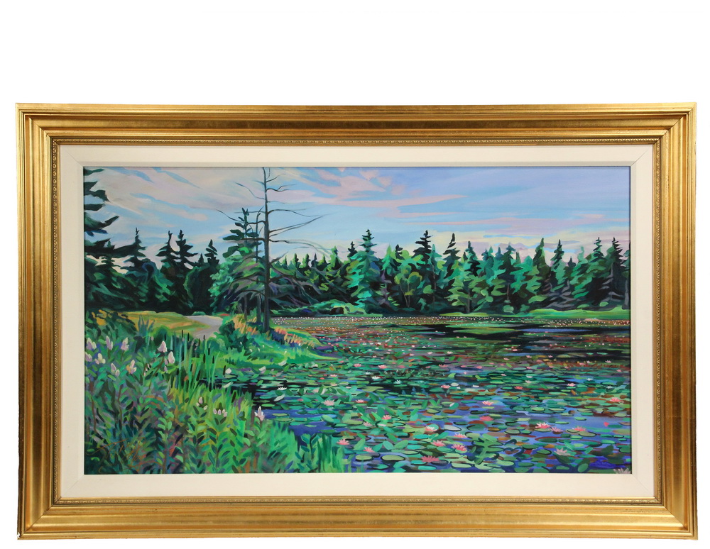 Appraisal: JILL HOY Contemporary Stonington Maine - Ames Pond oil on