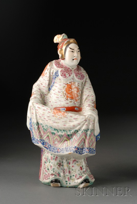 Appraisal: Porcelain Figure China early th century an actor decorated in