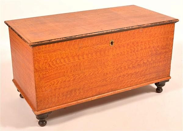 Appraisal: Lancaster County PA Sponge Blanket Chest Lancaster County Pennsylvania Orange