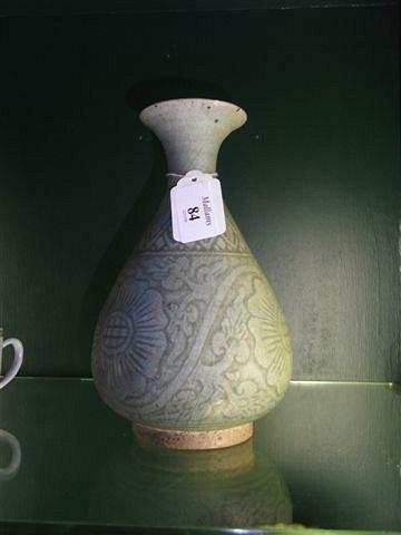 Appraisal: A CHINESE CELADON GLAZED YUHUCHUN VASE Yuan Ming dynasty with