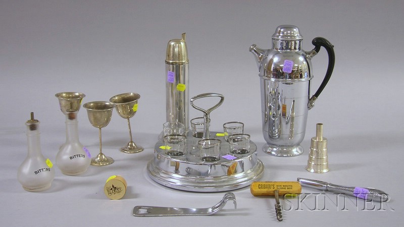 Appraisal: Group of Assorted Barware and Drinkware including two small glass