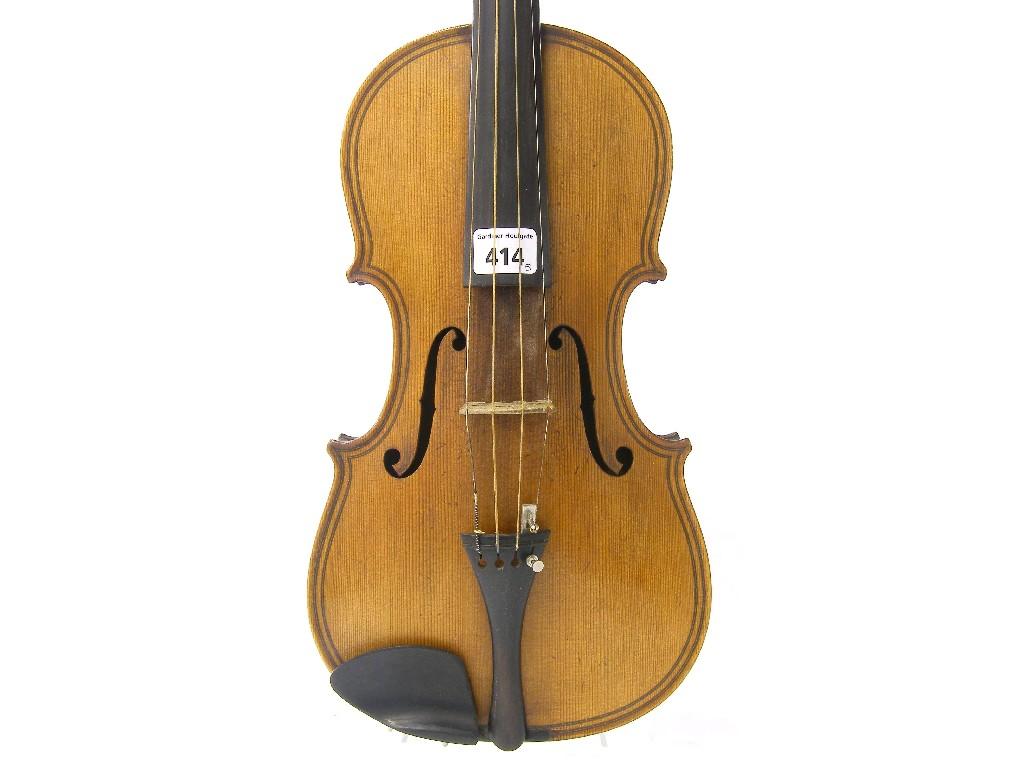 Appraisal: Late th century German Maggini copy violin labelled BB Co