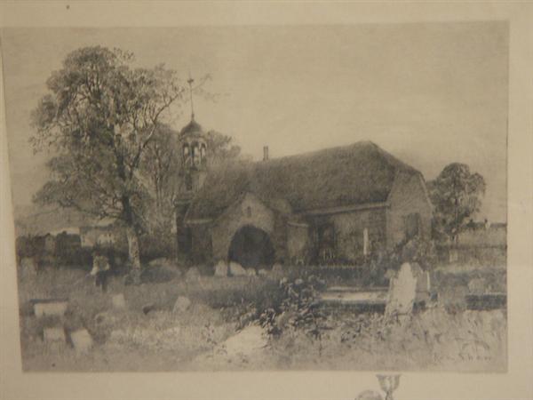 Appraisal: Robert Shaw American - b w etching Cemetery at Swedes