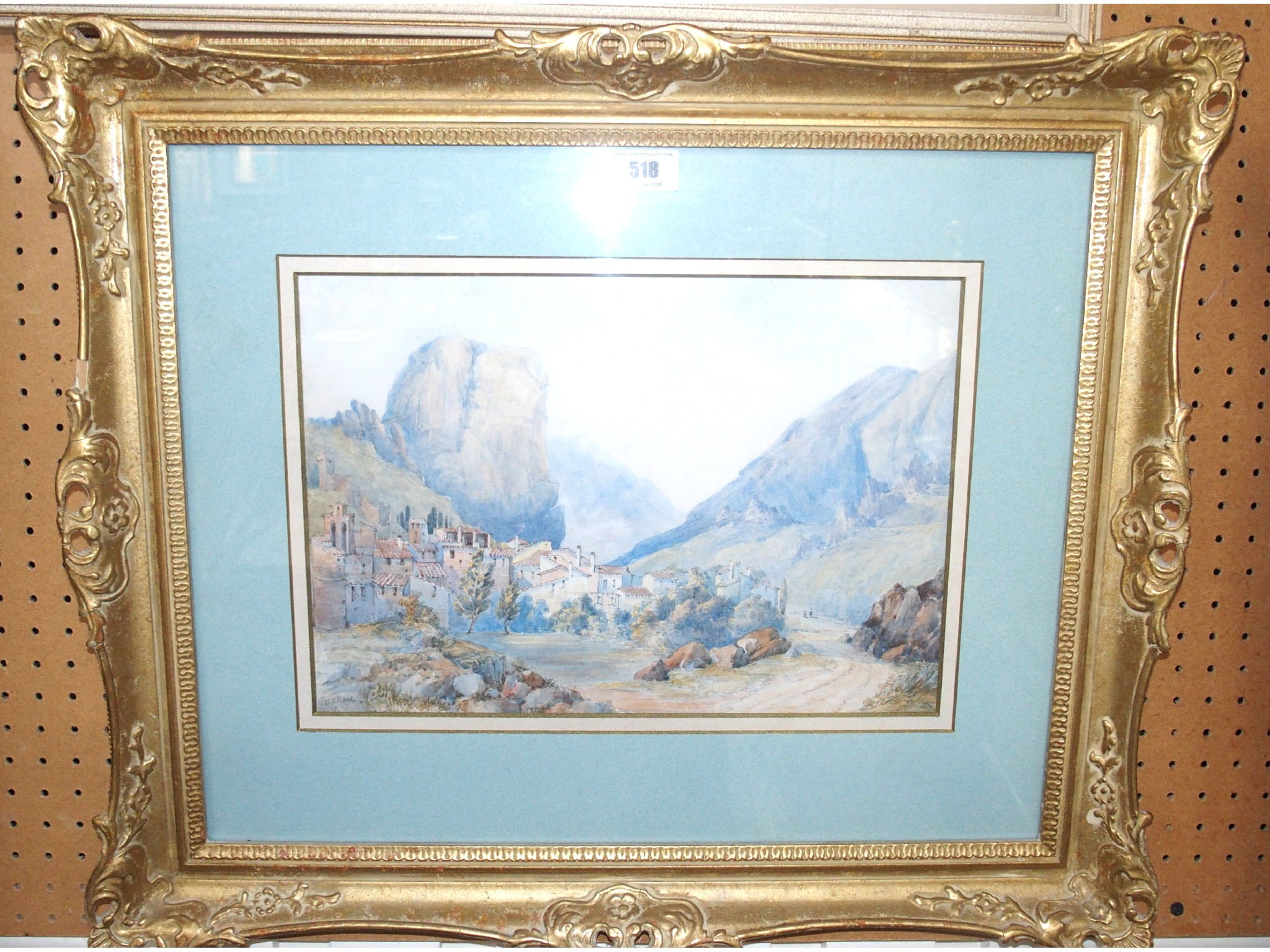 Appraisal: ENGLISH SCHOOL th Century Castellane inscribed with title watercolour