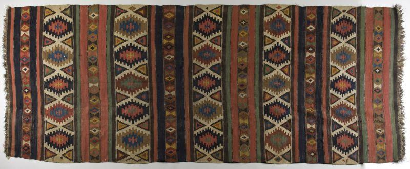 Appraisal: Antique Shirvan Kelim Rug ca allover geometric design of horizontal