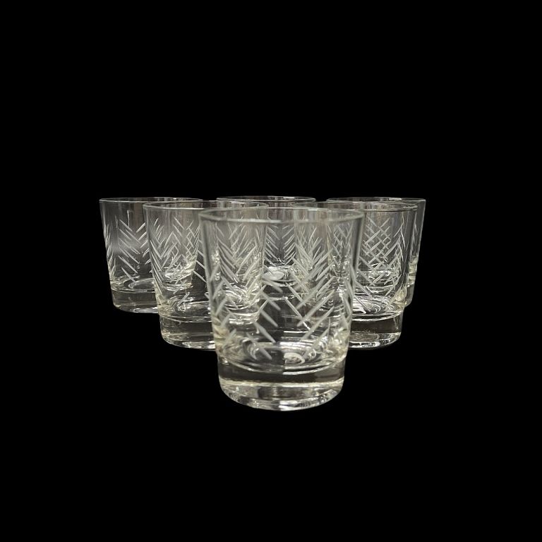 Appraisal: Vintage Crystal Whiskey Glasses Vintage Crystal Whiskey Glasses Measures inches