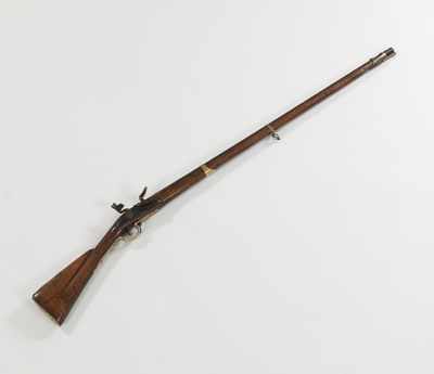 Appraisal: Flint Musket ca 's Wood stock with brass butt-plate brass