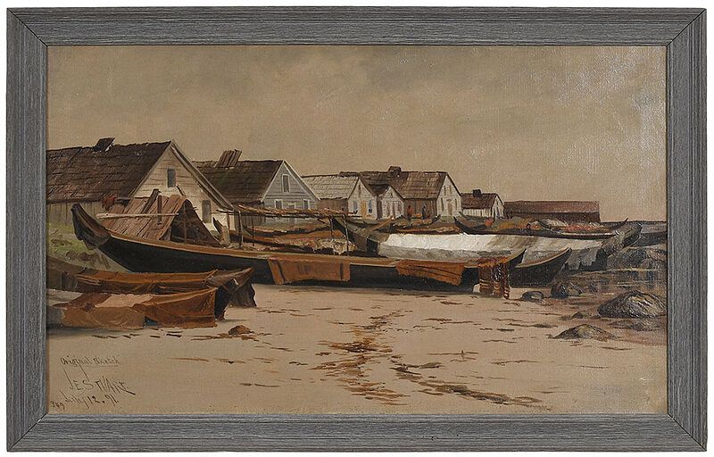 Appraisal: James Everett Stuart American - Alaskan Fishing Village signed titled