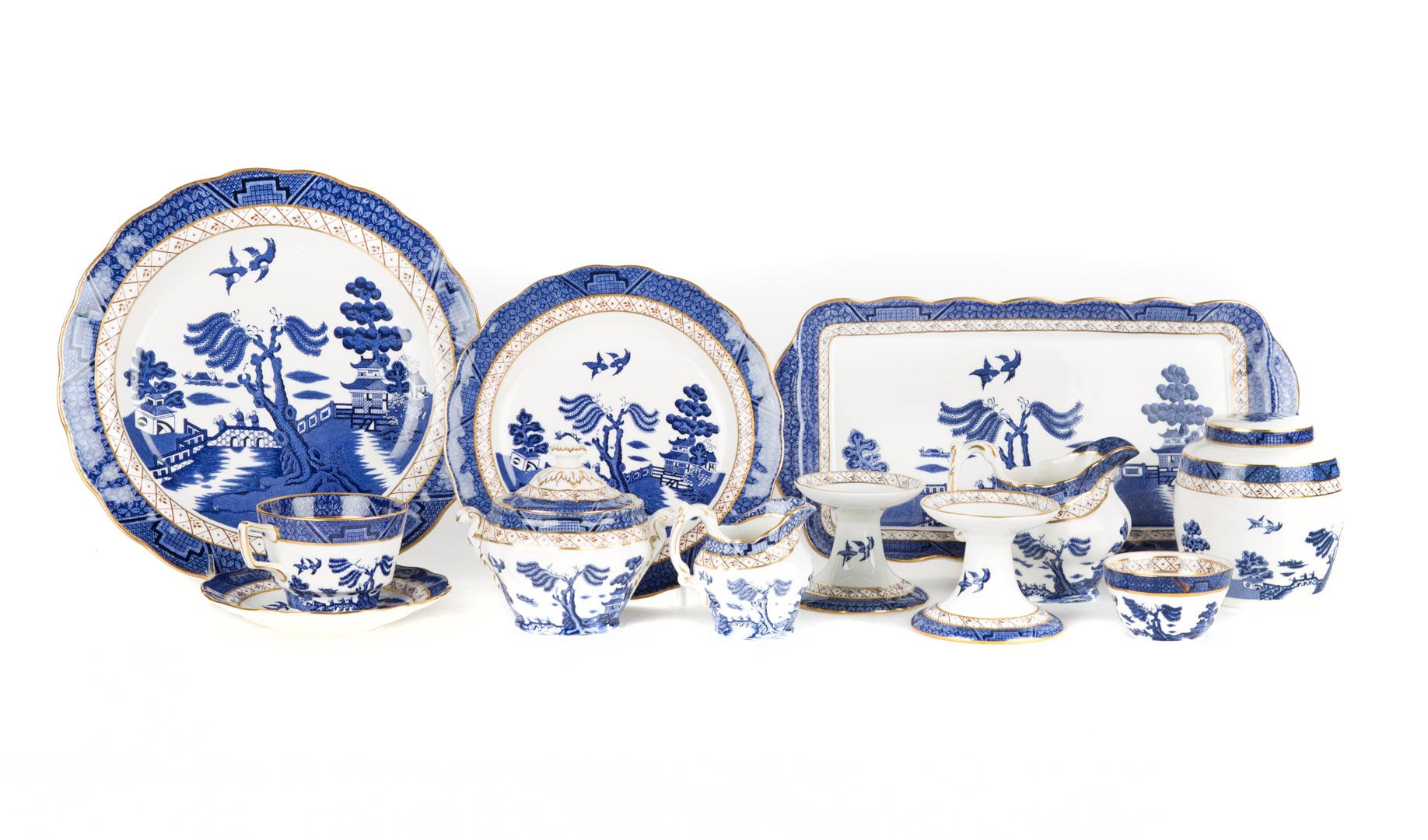 Appraisal: Royal Doulton Booths Real Old Willow tableware pieces comprising dinner