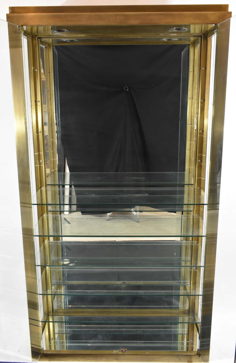 Appraisal: MODERN BRASS DISPLAY CABINET nd half of the th Century