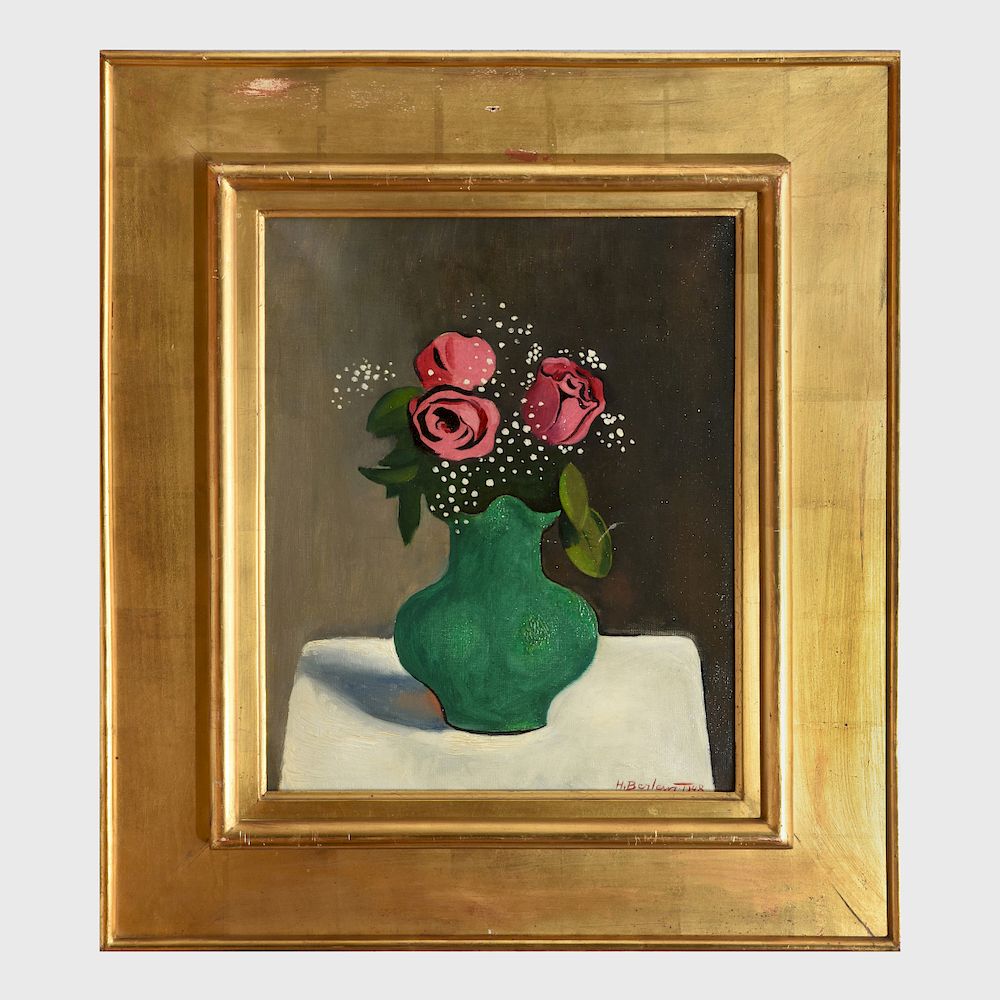 Appraisal: Henryk Berlewi - Les Roses Dans un Vase Vert Oil