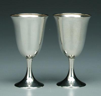 Appraisal: Twelve sterling goblets flared and rolled rims maker MFH no