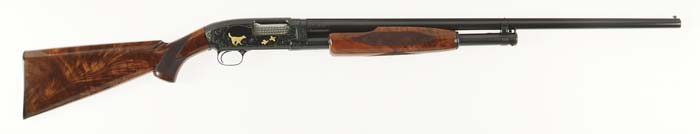 Appraisal: WONDERFUL GOLD INLAID WINCHESTER MODEL PUMP SHOTGUN Cal ga SN