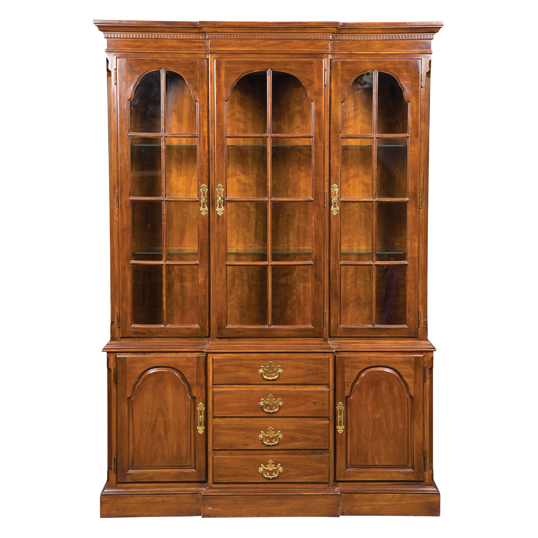 Appraisal: Georgian Style Mahogany Breakfront Bookcase Height feet inches width inches