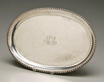 Appraisal: Sterling tray oval with egg-and-dart border marks for Mauser American