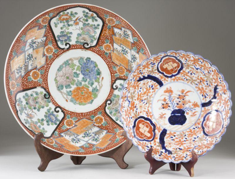 Appraisal: Two Imari Porcelain Chargers th century the first has a