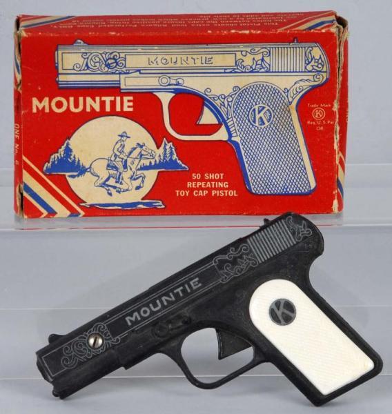 Appraisal: Kilgore Mounty Cap Gun Description Includes box Toy Excellent Box