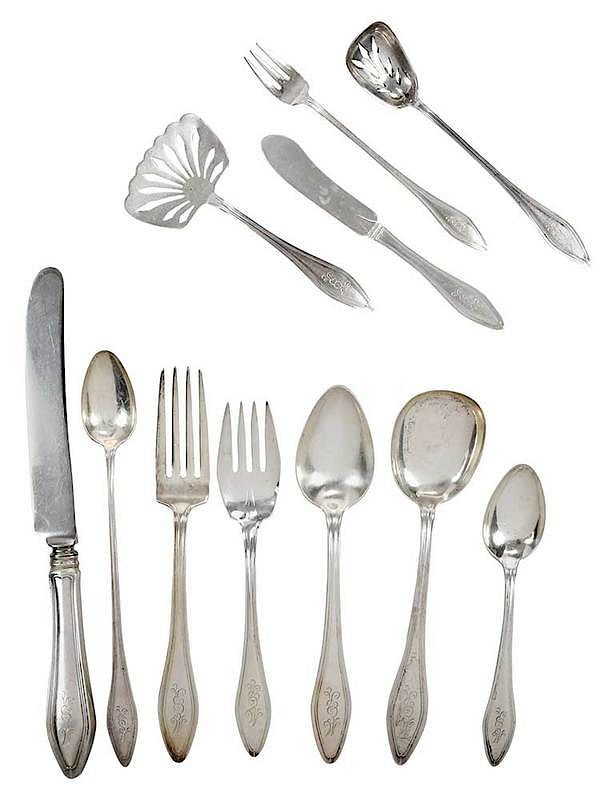 Appraisal: Towle Mary Chilton Sterling flatware Pieces American th century including