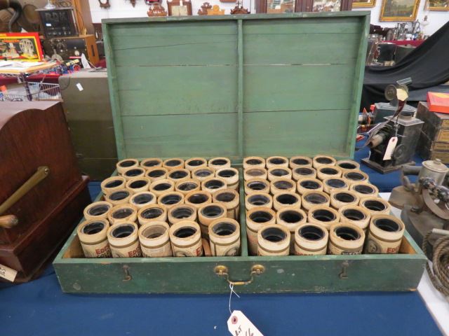 Appraisal: Edison Cylinders gold molded wide variety in wooden box