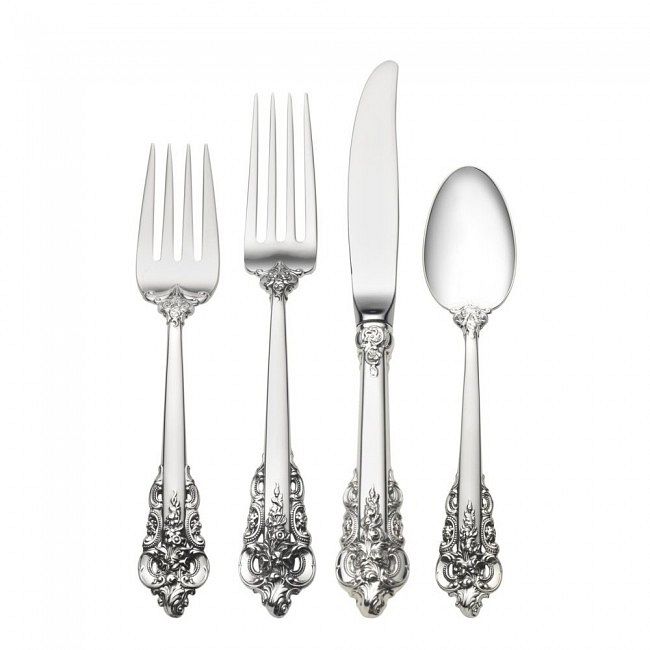 Appraisal: Pc Wallace Grand Baroque Sterling Flatware Pc Wallace Grand Baroque