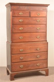 Appraisal: Hepplewhite Walnut Inlaid Chest on Chest - h x w